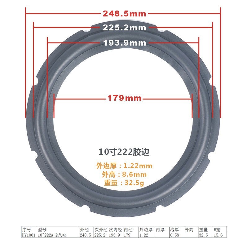 Speaker Rubber Edge Audio Speaker Folding Ring Speaker Speaker Rubber Edge Ring Repair Accessories 3Inch-18Inch - Image 1